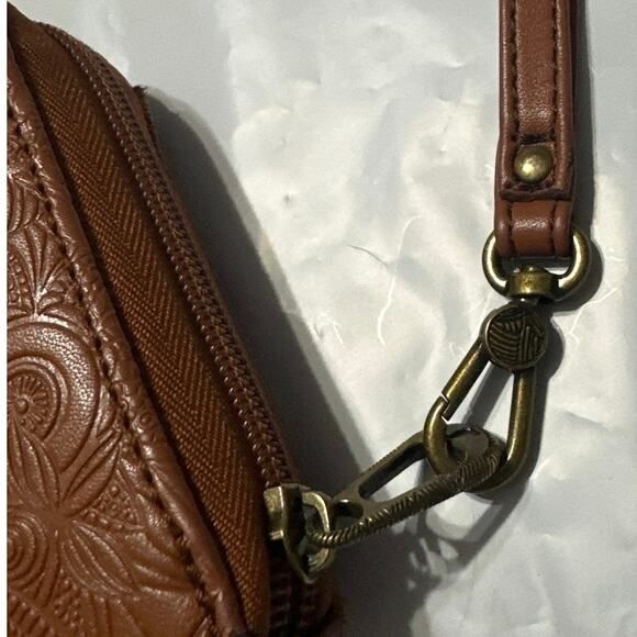 Sakroots lg smartphone crossbody bag wallet brown faux leather adjustable strap - Picture 3 of 12